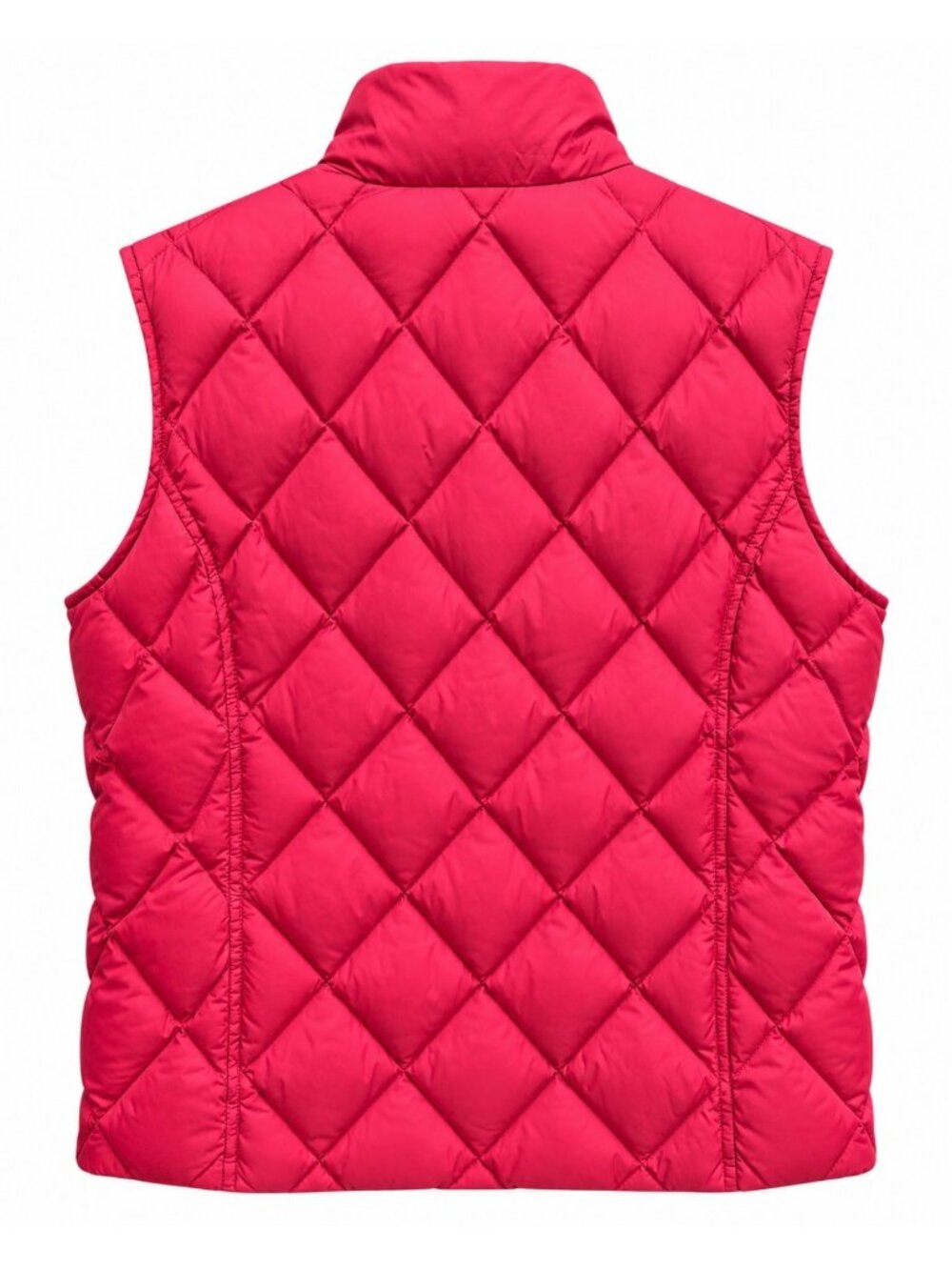 Lands End Women's Red Down Puffer Vest Size Large Insulated Snap Closure Pockets - Picture 2 of 12